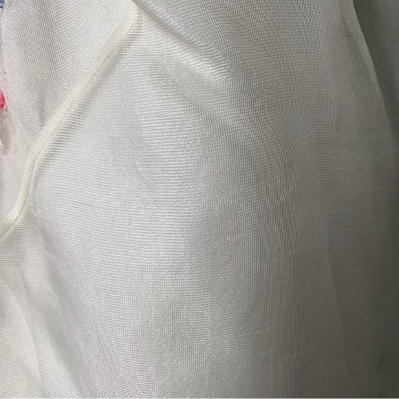 NWT Max Studio Women's White 100% Silk Sleeveless Beaded Blouse Top Size 12 - Picture 10 of 12